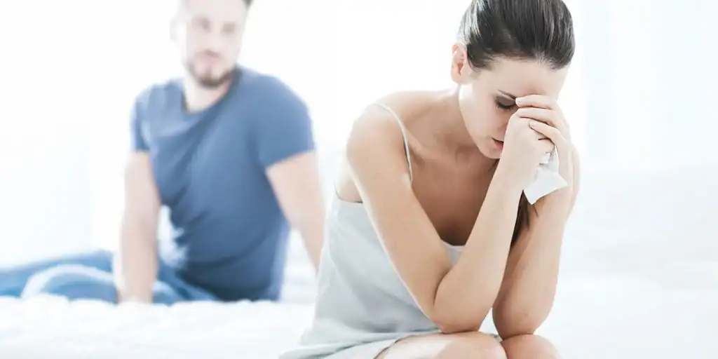 image of woman upset about vaginal laxity Bagshot