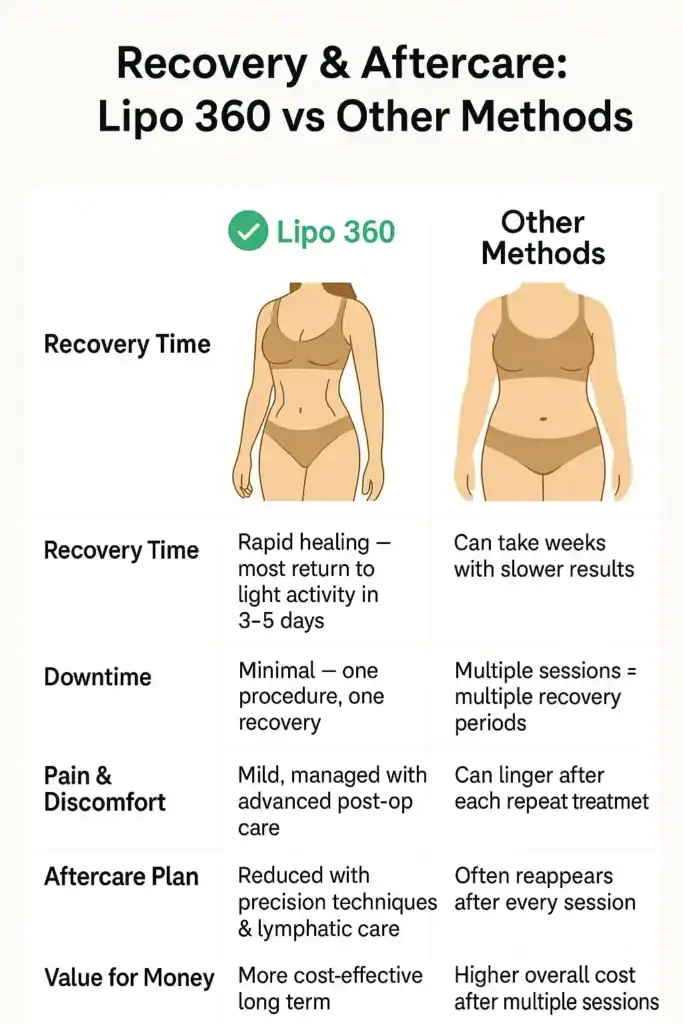 Table to show fat dissolving injection aftercare Bagshot