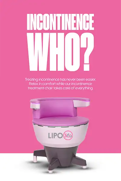 LIPO360 EMS Chair Can Help with Urinary Incontinence 2 Image of a urinary incontinence treatment seat Bagshot