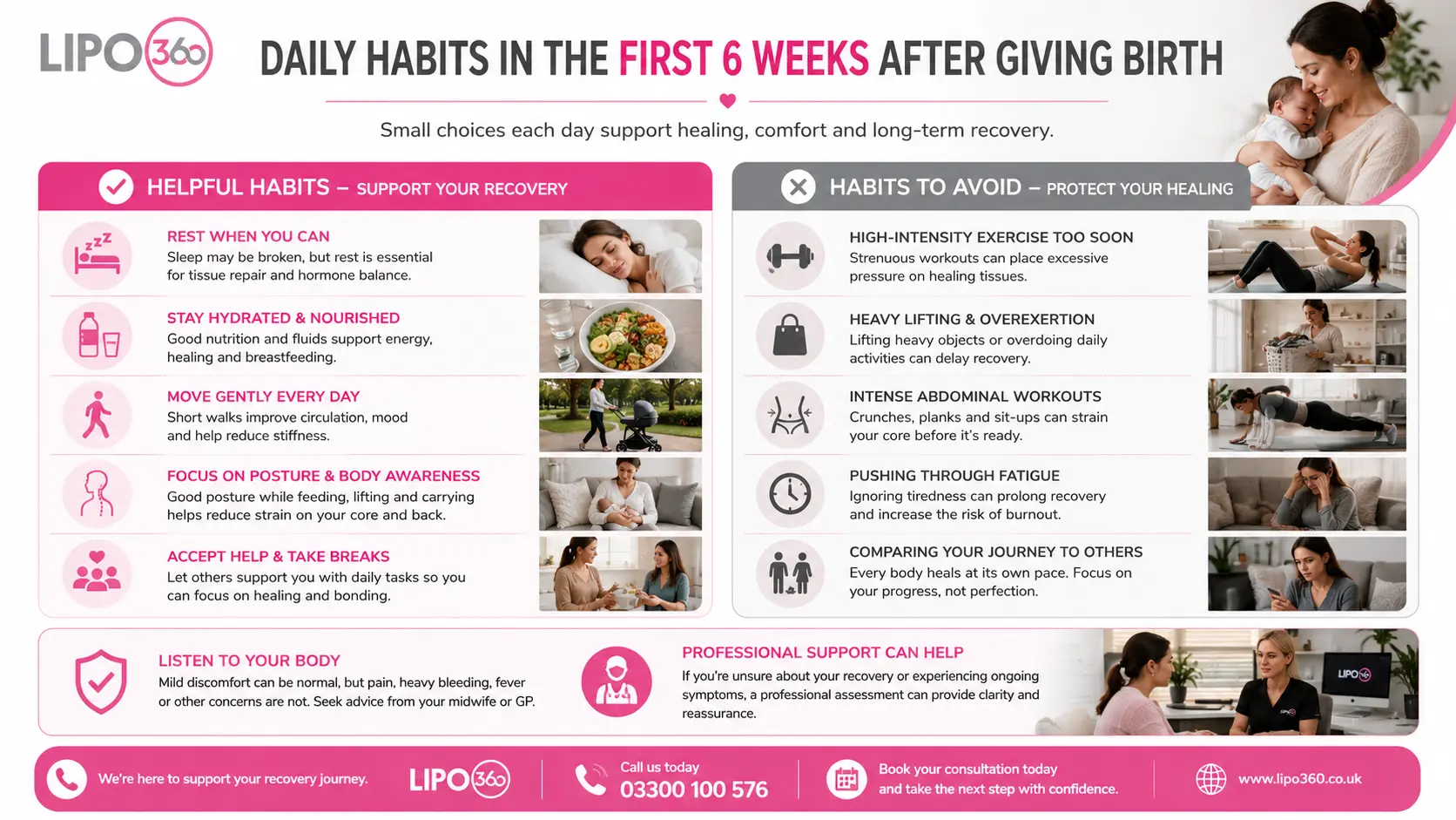What to Do (and Avoid) in the First 6 Weeks After Giving Birth To Avoid Diastasis Recti 3 First 6 Weeks After Giving Birth To Avoid Diastasis Recti Bagshot : Daily Habits in the First 6 Weeks After Giving Birth
